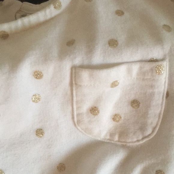 Carter’s White w/gold Polka Dots: Size 6 - Picture 6 of 7